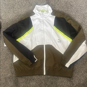 Puma Green and White Windbreaker Lightweight Design